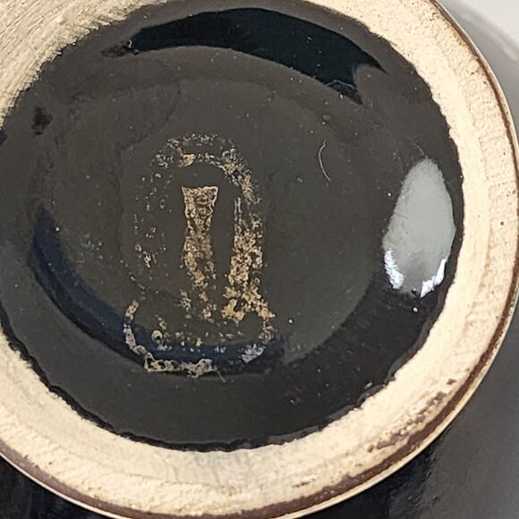 B H Geschenke German Vases Art Pottery Signed Floral Trees Gold Trim Set of 2 - Picture 7 of 13